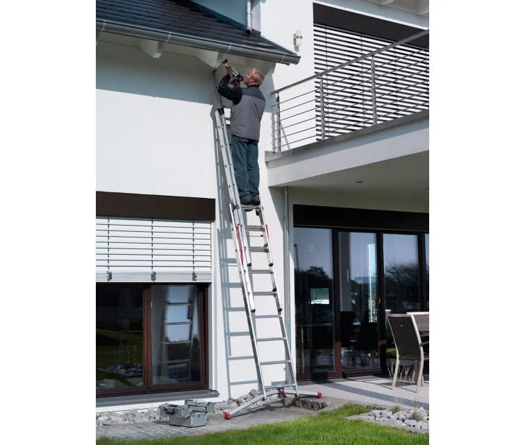 Combination stairs S100 Hailo ProfiLOT / aluminium / 2x6+1x5 steps Combination stairs S100 Hailo ProfiLOT / aluminium / 2x6+1x5 steps