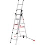 Combination stairs S100 Hailo ProfiLOT / aluminium / 2x6+1x5 steps