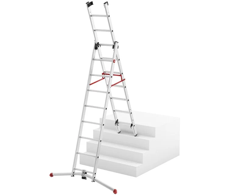 Kombineeritud redel S100 Hailo ProfiLOT / alumiinium / 2x9 + 1x8 astet Kombineeritud redel S100 Hailo ProfiLOT / alumiinium / 2x9 + 1x8 astet