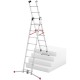 Kāpnes kombinējamās S100 Hailo ProfiLOT / alumīnija / 2x9+1x8 pakāpieni