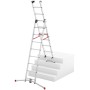 Combination stairs S100 Hailo ProfiLOT / aluminium / 2x9+1x8 steps