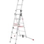 Combination stairs S100 Hailo ProfiLOT / aluminium / 2x9+1x8 steps