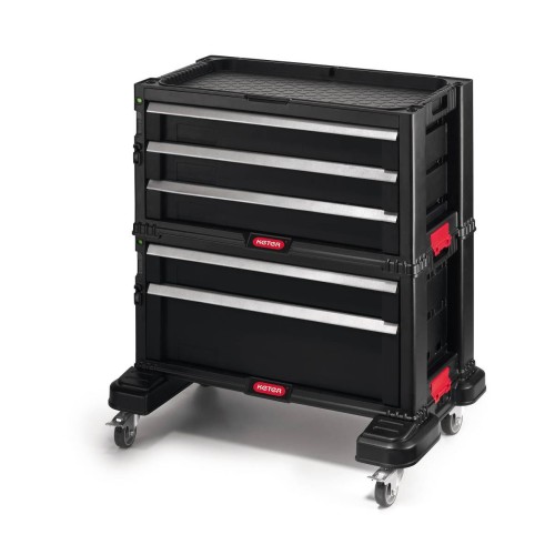 Instrumentu lāde ar 5 atviktnēm uz riteņiem Drawers Tool Chest Set 56,2x28,9x50,2cm Instrumentu lāde ar 5 atviktnēm uz riteņiem Drawers Tool Chest Set 56,2x28,9x50,2cm