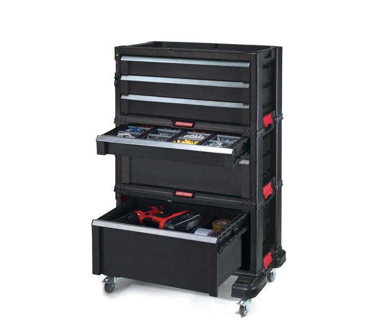 Ящик для инструментов с 6 ящиками на колесах Drawers Tool Chest Set 56,2x28,9x74,2cm