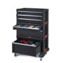 Instrumentu lāde ar 6 atviktnēm uz riteņiem Drawers Tool Chest Set 56,2x28,9x74,2cm