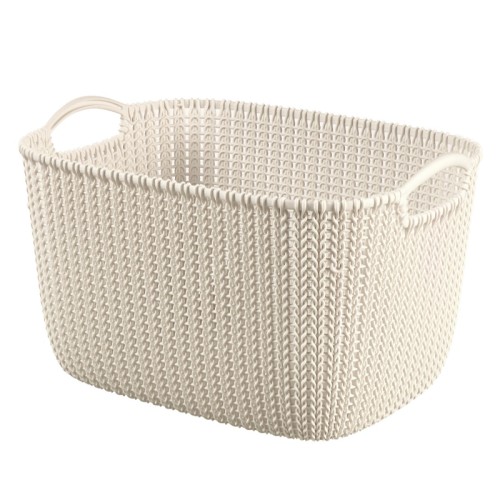 Grozs Knit L taisnstūris 19L 40x30x23cm balts Grozs Knit L taisnstūris 19L 40x30x23cm balts