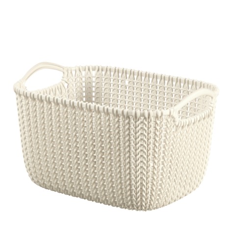 Grozs Knit S taisnstūris 8L 30x22x17cm balts Grozs Knit S taisnstūris 8L 30x22x17cm balts