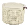 Basket with lid Jute round 2L Ø17x13cm cream