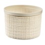 Basket with lid Jute round 2L Ø17x13cm cream