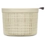 Basket with lid Jute round 2L Ø17x13cm cream