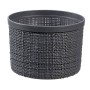 Basket with lid Jute round 2L Ø17x13cm dark grey