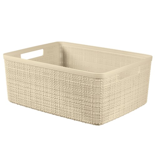 Groziņš Jute M 12L 36x28x15cm krēmkrāsā Groziņš Jute M 12L 36x28x15cm krēmkrāsā