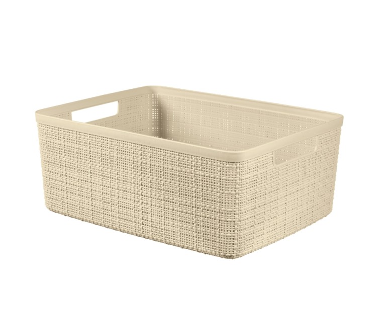 Basket Jute M 12L 36x28x15cm cream