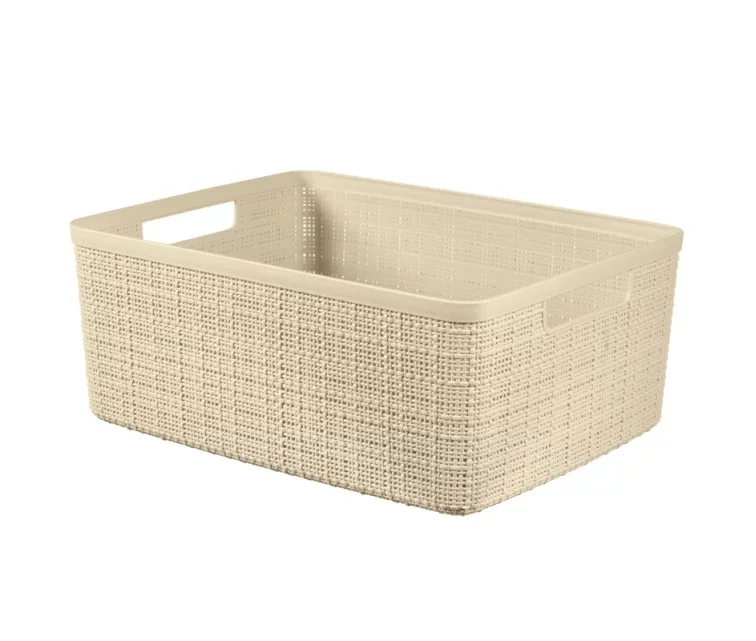 Groziņš Jute M 12L 36x28x15cm krēmkrāsā Groziņš Jute M 12L 36x28x15cm krēmkrāsā