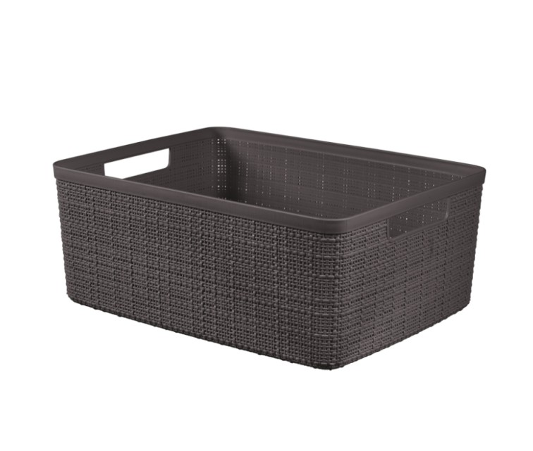 Basket Jute M 12L 36x28x15cm dark grey