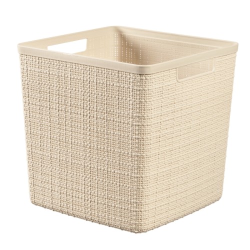 Groziņš Jute kvadrāts 17L 28x28x27cm krēmkrāsā Groziņš Jute kvadrāts 17L 28x28x27cm krēmkrāsā
