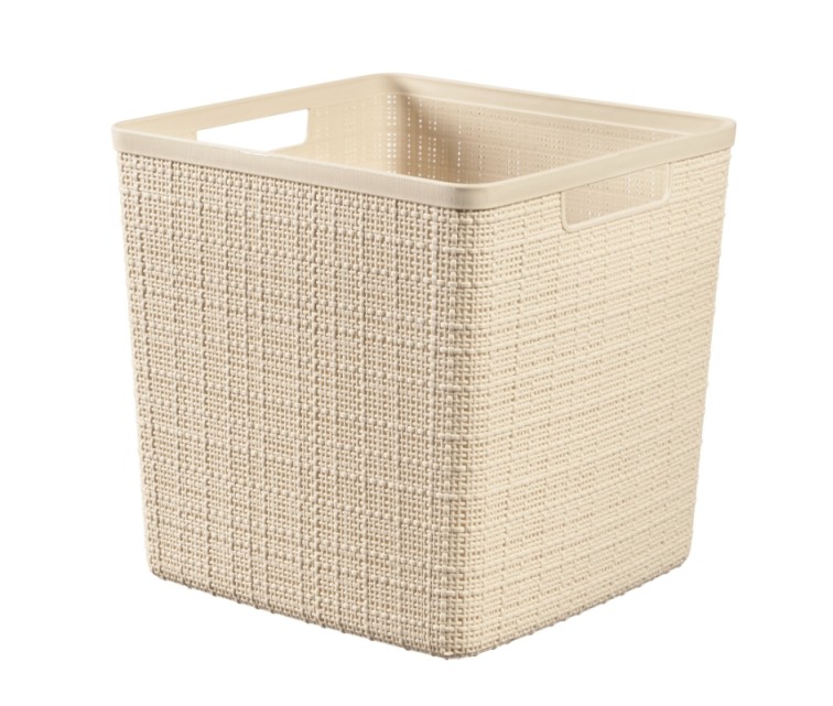 Basket Jute square 17L 28x28x27cm cream