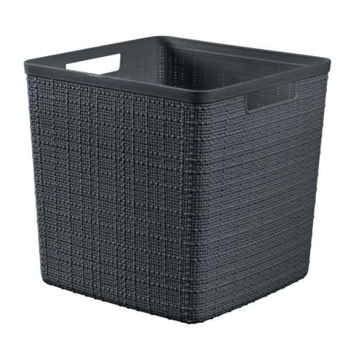 Groziņš Jute kvadrāts 17L 28x28x27cm tumši pelēks Groziņš Jute kvadrāts 17L 28x28x27cm tumši pelēks