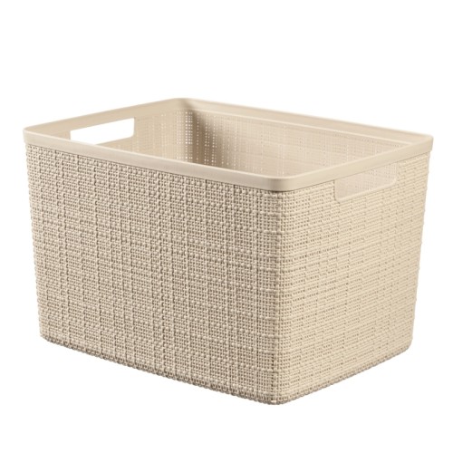 Groziņš Jute L 20L 36x28x23cm krēmkrāsā Groziņš Jute L 20L 36x28x23cm krēmkrāsā