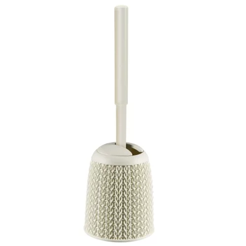 Tualeto šepetys su laikikliu Knit Ø14x43cm baltas