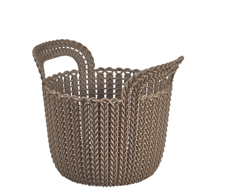 Basket Knit XS round 3L 23x19x19cm brown