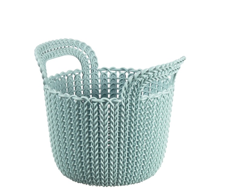 Basket Knit XS round 3L 23x19x19cm blue