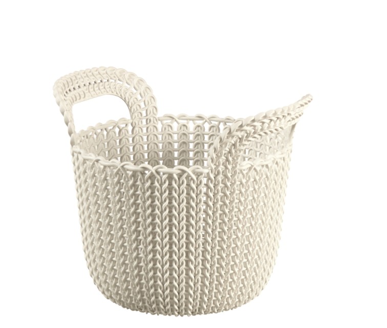 Basket Knit XS round 3L 23x19x19cm white