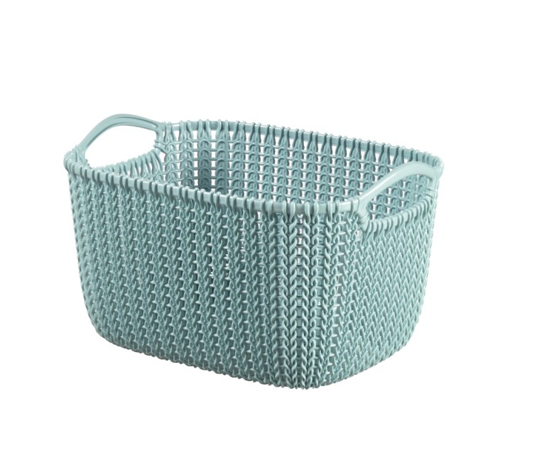 Basket Knit S rectangle 8L 30x22x17cm blue