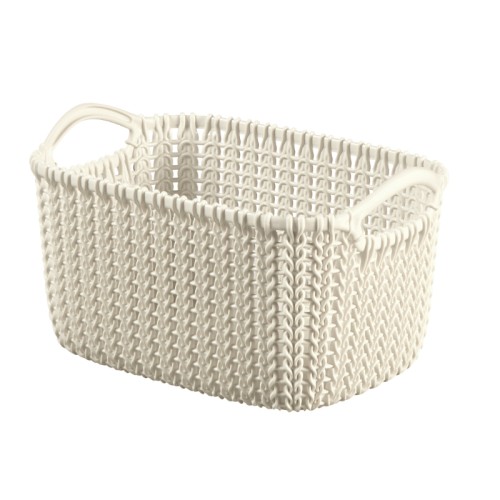 Grozs Knit XS taisnstūris 3L 25x18x14cm balts Grozs Knit XS taisnstūris 3L 25x18x14cm balts