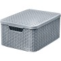 Box with lid Style M 39,3x29,3x18,7cm light grey