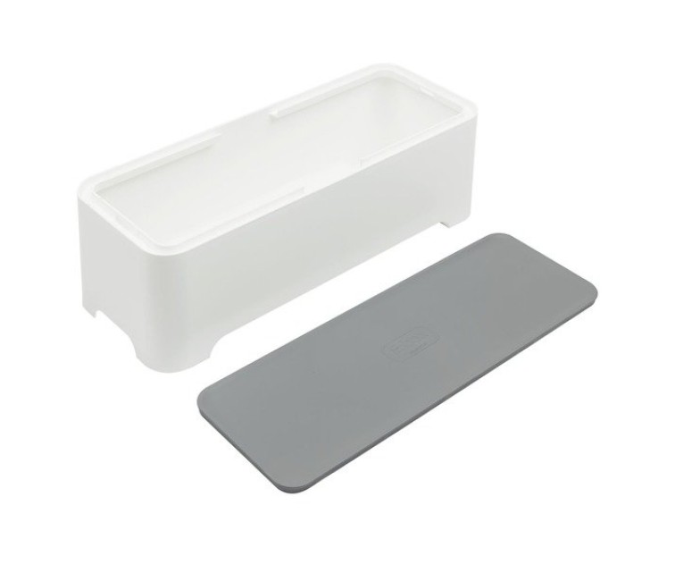 Box with lid for hiding cables E-Box M 36x14x12cm white/grey