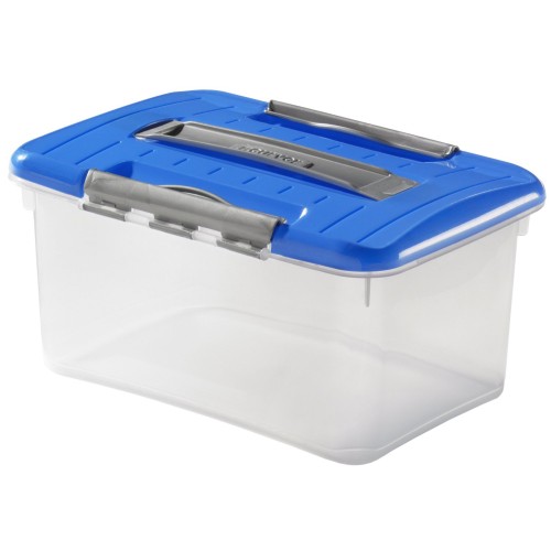 Box with lid and handle Hobby Optima 15L 37,4x28x21cm transparent/blue Box with lid and handle Hobby Optima 15L 37,4x28x21cm transparent/blue