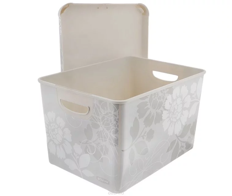 Dėžutė su dangteliu ir rankena Deco Stockholm L 39,5x29,5x23,5cm Romance