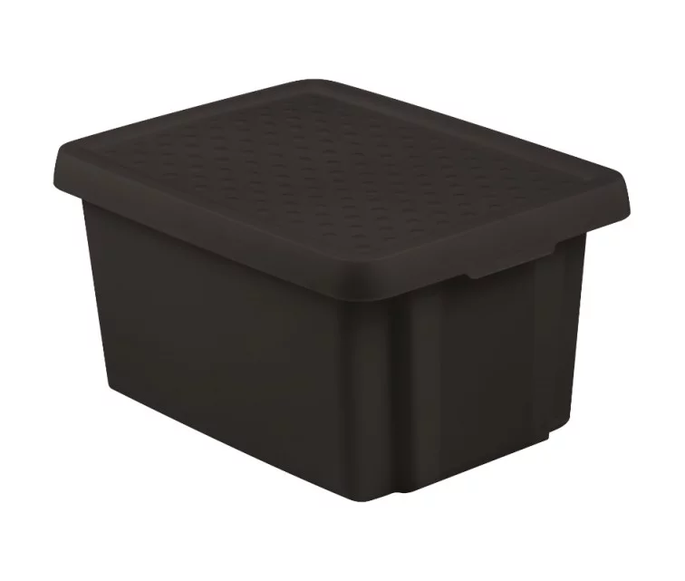 Box with lid Essentials 16L 30x39x21cm black Box with lid Essentials 16L 30x39x21cm black