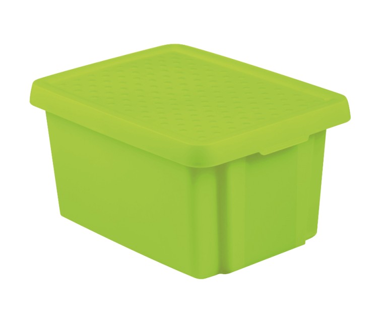 Box with lid Essentials 16L 30x39x21cm green