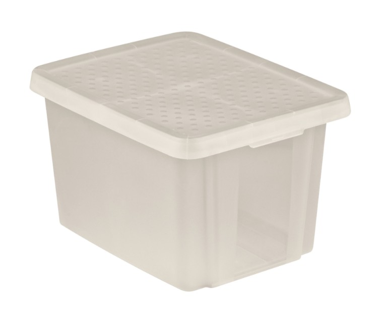 Box with lid Essentials 26L 34x44x27cm transparent