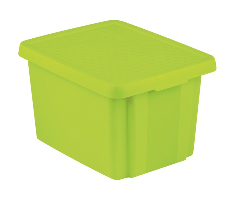 Box with lid Essentials 26L 34x44x27cm green