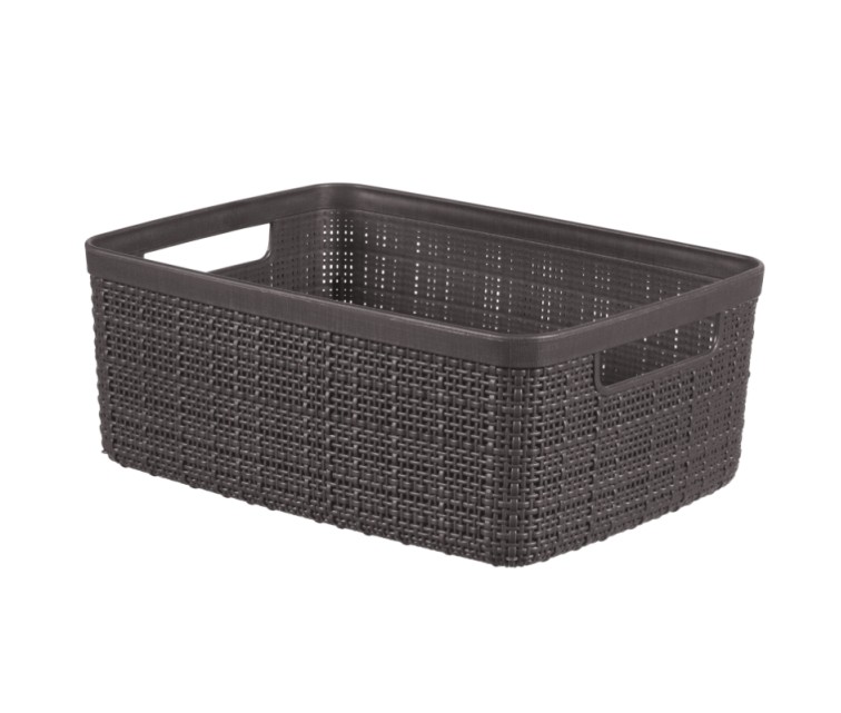 Basket Jute S 5L 27x20x11cm dark grey