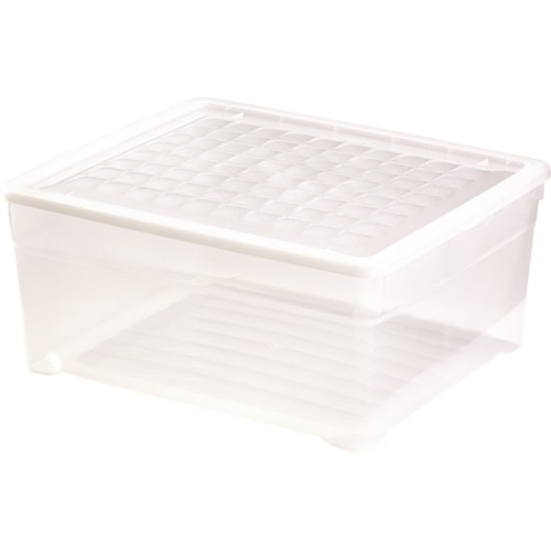 Kaste ar vāku Textile Box 18,5L 39,6x34,3x17,3cm caurspīdīga Kaste ar vāku Textile Box 18,5L 39,6x34,3x17,3cm caurspīdīga