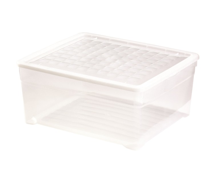 Box with lid Textile Box 18,5L 39,6x34,3x17,3cm transparent