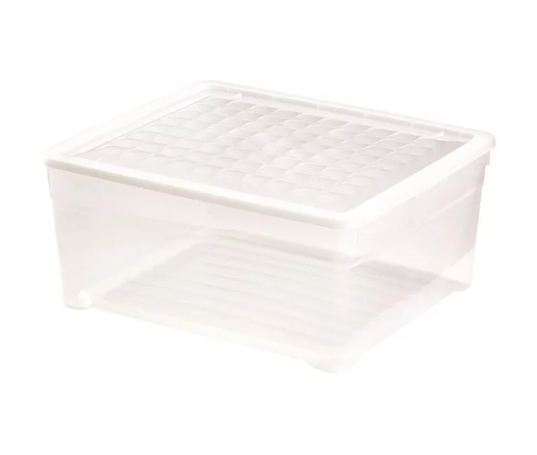 Kaste ar vāku Textile Box 18,5L 39,6x34,3x17,3cm caurspīdīga Kaste ar vāku Textile Box 18,5L 39,6x34,3x17,3cm caurspīdīga