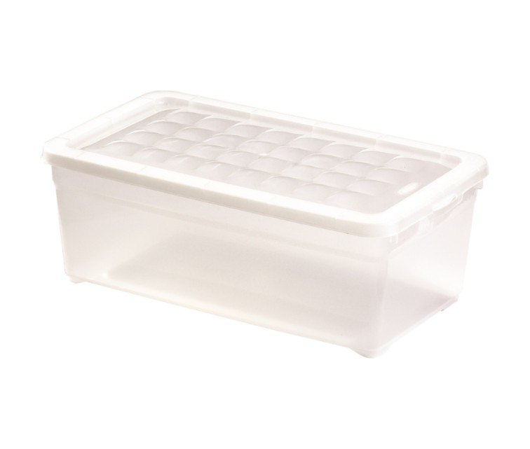 Box with lid Textile Box 5,7L 34,3x19,5x12,5cm transparent