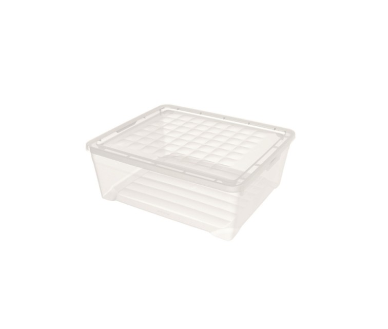 Box with lid Textile Box 10L 34,2x29,7x12,5cm transparent