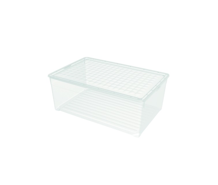 Box with lid Textile Box 45L 59,6x39,4x23cm transparent