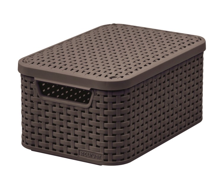 Box with lid Style S 29,1x19,8x14,2cm dark brown