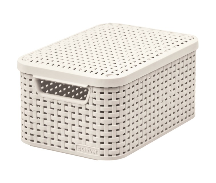 Box with lid Style S 29,1x19,8x14,2cm cream