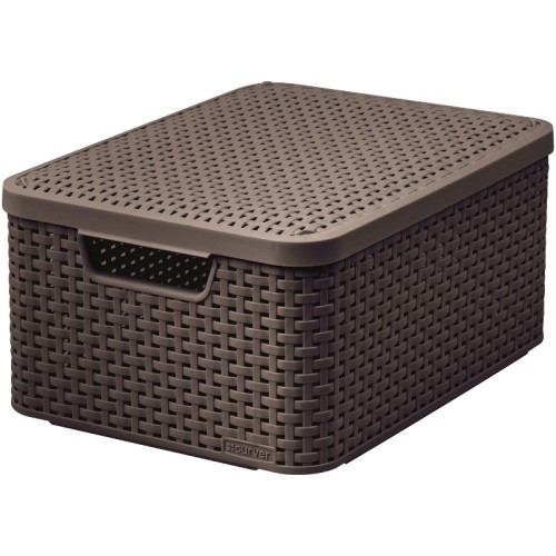Kaste ar vāku Style M 39,3x29,3x18,7cm tumši brūna Kaste ar vāku Style M 39,3x29,3x18,7cm tumši brūna