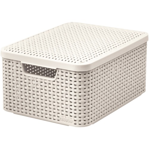 Kaste ar vāku Style M 39,3x29,3x18,7cm krēmkrāsā Kaste ar vāku Style M 39,3x29,3x18,7cm krēmkrāsā