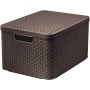 Box with lid Style L 43,6x32,6x23cm dark brown