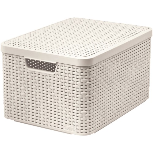 Kaste ar vāku Style L 43,6x32,6x23cm krēmkrāsā Kaste ar vāku Style L 43,6x32,6x23cm krēmkrāsā